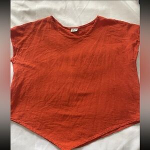 Oh My Gauze! Size 3 orange asymmetrical tunic lightweight cotton tunic top